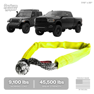 DOUBLE SOFT SHACKLE 7/16" (HIGH VIS SLEEVE)