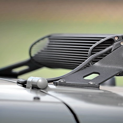 20-Inch Dual Row LED Hood Mounts for Jeep JK