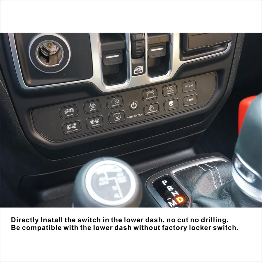 Voswitch JL120 Lower Dash Switch Panel for Jeep Wrangler JL 2018-current and Gladiator 2020-current…