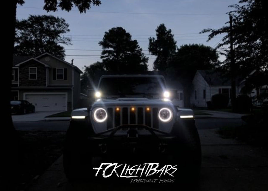 1997-2006 Jeep TJ 20-inch Dual Row Led Hood Mounts